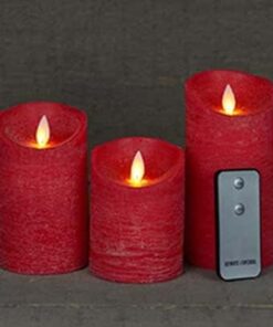 Kaars wax rustiek rood, bewegende vlam