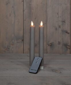 Diner kaars wax rustiek taupe, bewegende vlam LED