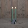 Diner kaars wax rustiek jade groen, bewegende vlam LED