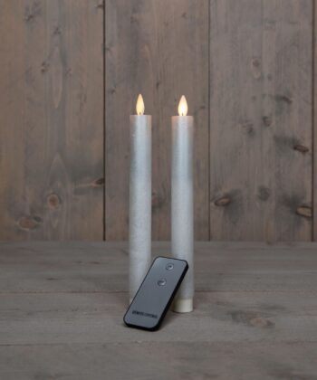Diner kaars wax rustiek parel, bewegende vlam LED