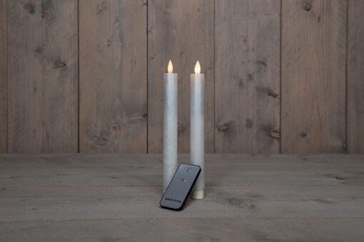 Diner kaars wax rustiek parel, bewegende vlam LED