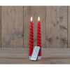 Diner kaars wax rustiek rood swirl, bewegende vlam LED