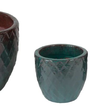 Glazed Cross Egg Pot Celadon