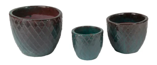 Glazed Cross Egg Pot Celadon
