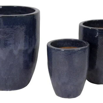 Glazed Egg Vase Antique Grey