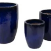 Glazed Egg Vase Falling Blue