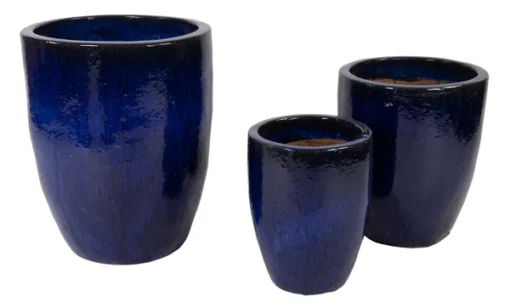 Glazed Egg Vase Falling Blue