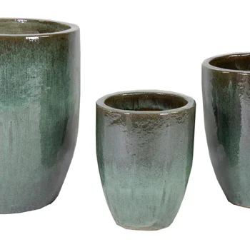 Glazed Egg Vase Moss Green