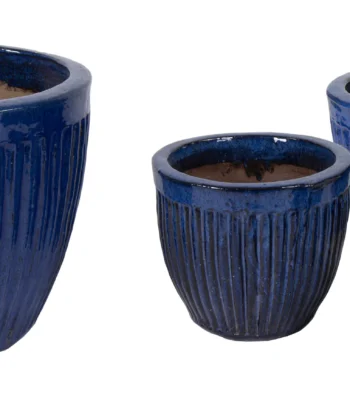 Glazed Melon Egg Pot Blue