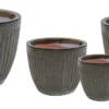 Glazed Melon Egg Pot F.Brown