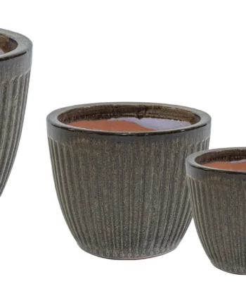 Glazed Melon Egg Pot F.Brown