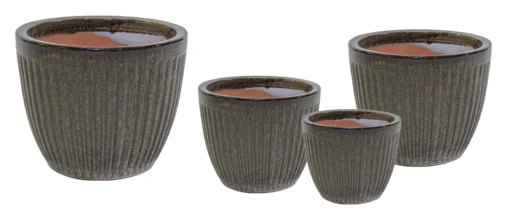 Glazed Melon Egg Pot F.Brown