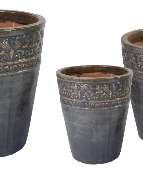 Glazed Off Planter Blue