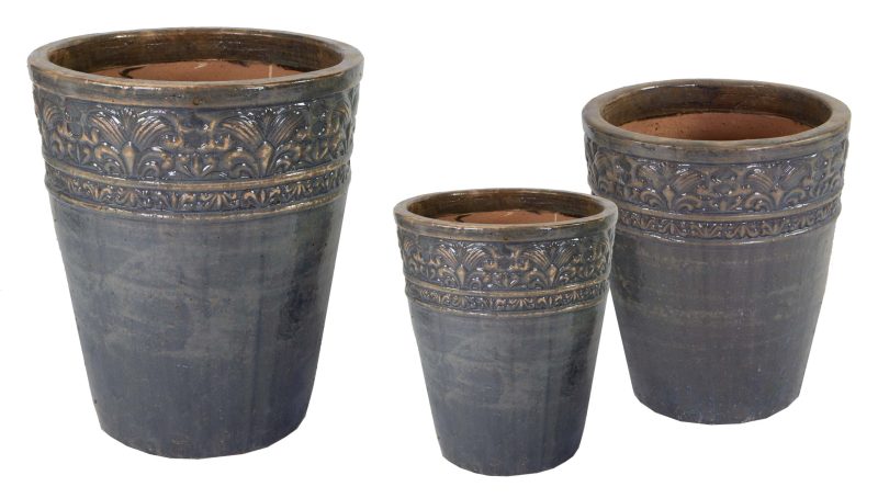 Glazed Off Planter Blue