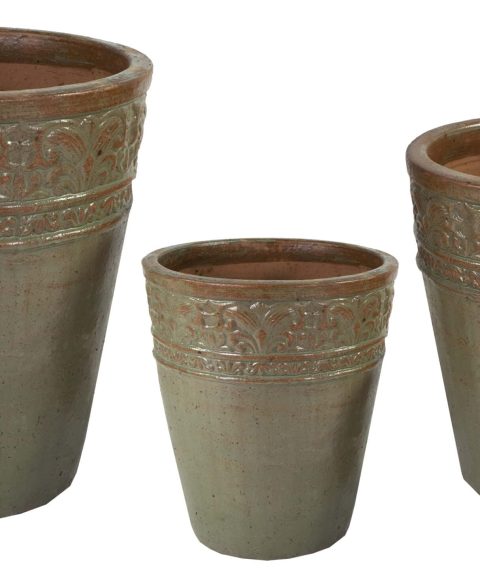 Glazed Off Planter Green