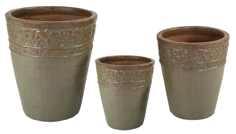 Glazed Off Planter Green