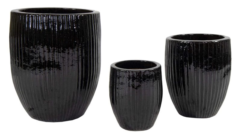 Portly Tall Egg Rib Shiny Black