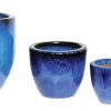 Glazed Egg Pot Blue
