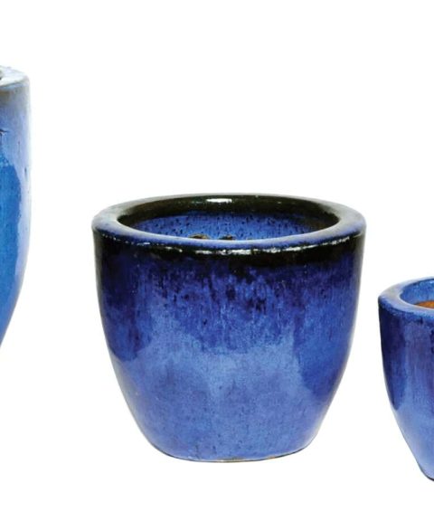 Glazed Egg Pot Blue