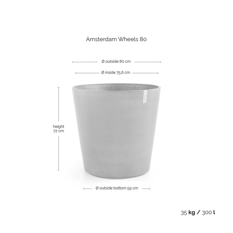 Ecopots Amsterdam Wheels Witgrijs - Afbeelding 3