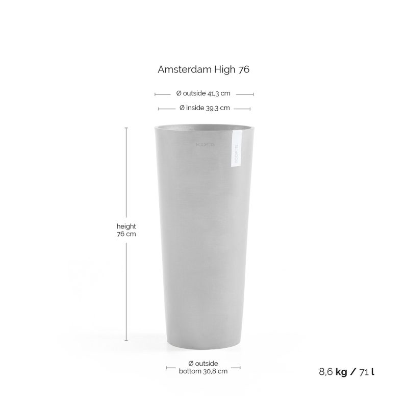 Ecopots Amsterdam Grijs hoog - Afbeelding 4