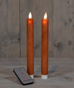 Diner kaars wax rustiek koper, bewegende vlam LED