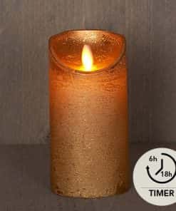Kaars wax rustiek goud, bewegende vlam