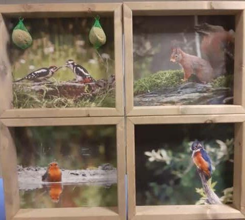Buiten schilderij - Voederhuis 4 afbeeldingen