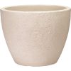 Bloempot Kunststof rond steenmotief - Zandkleur